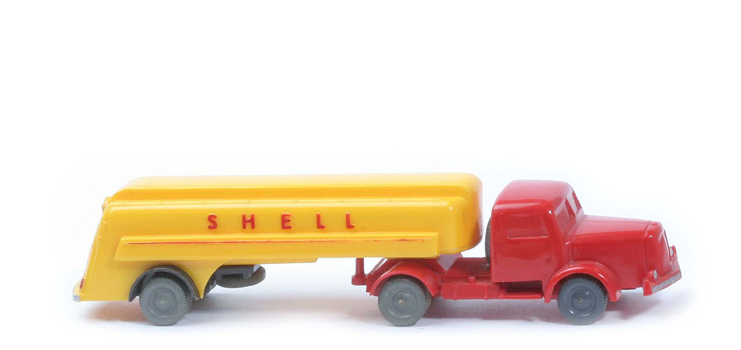 Henschel Alter Tanksattelzug - Shell, ZM und Sattelpfanne blassrot - 800/16a