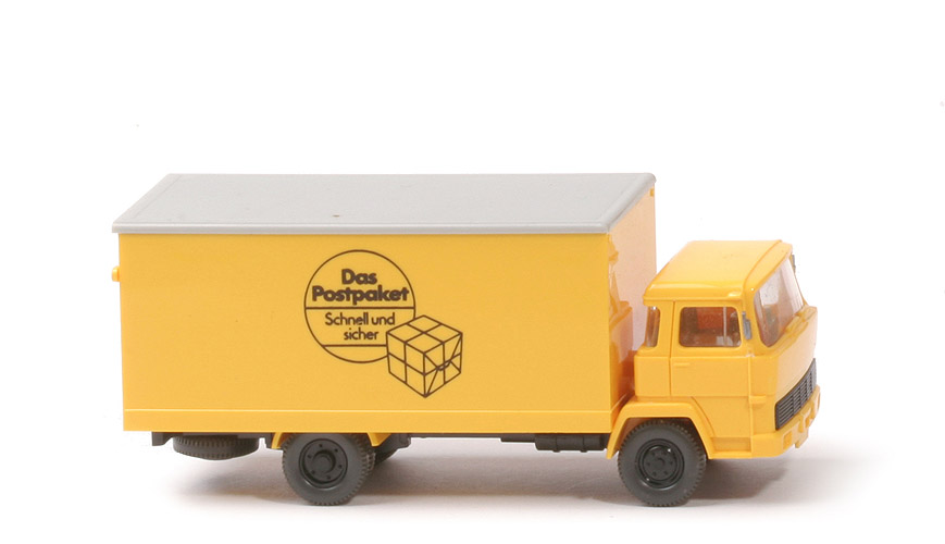 Magirus 100 D7 Postwagen - Postpaket, m. Spiegeln, Dach silbergrau - 550/33a