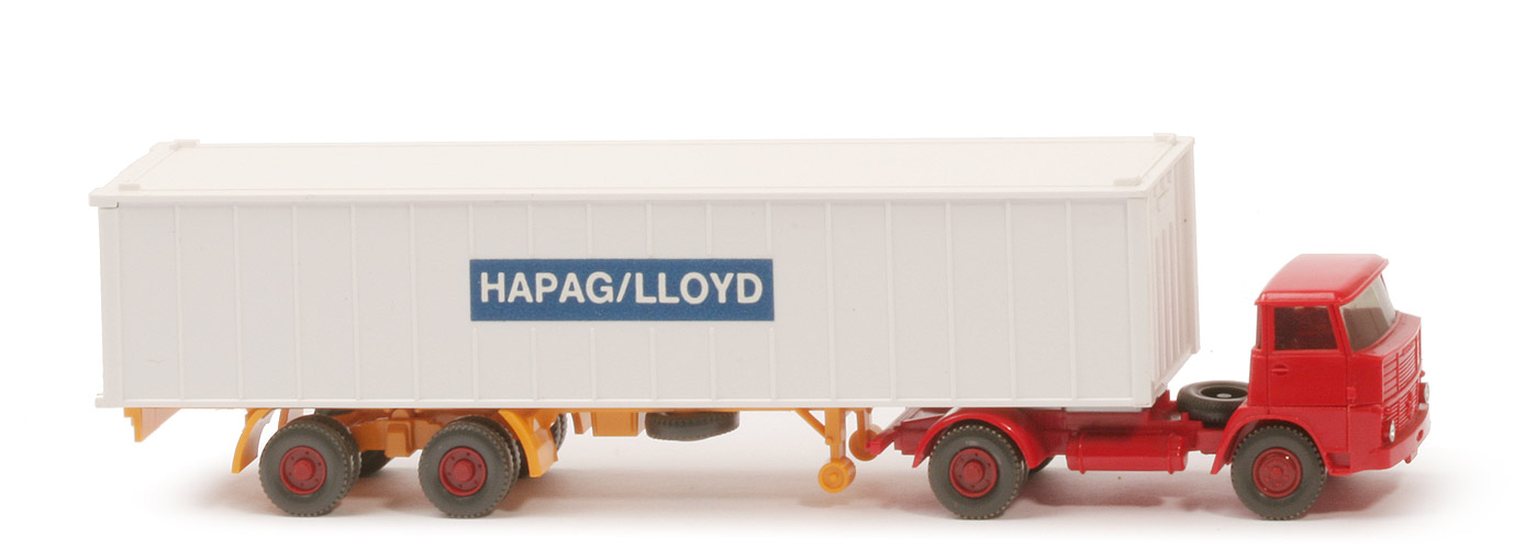 Henschel HS 16 Container-Sattelzug - Kabine rot, Bolzen stark - Hapag-Lloyd - ?