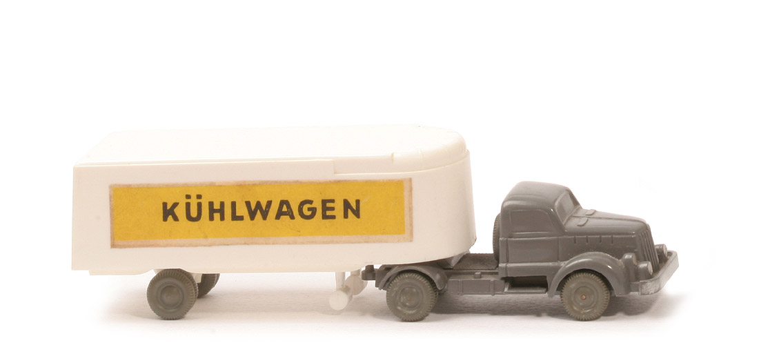 White Alter Kühlsattelzug - Kühlwagen, basaltgrau /weiß - 520/8i