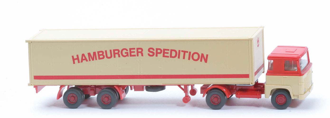 Scania 111  Koffer-Sattelzug - Hamburger Spedition mit Lkr/Sp - 512/4d