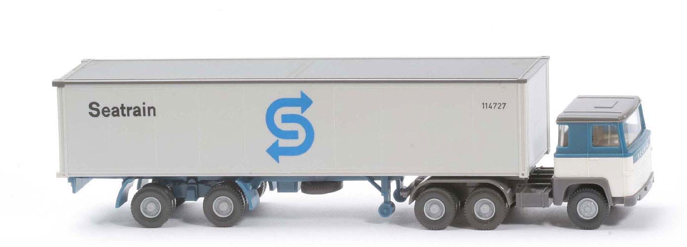 Scania 110  Container-Sattelzug - SEATRAIN azurblau/weiß - 520/34f