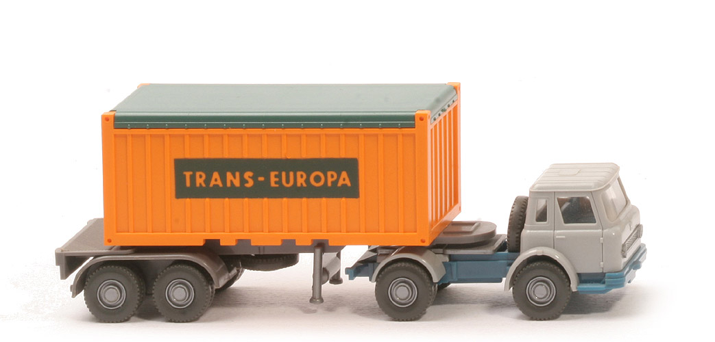 IH Container-Sattelzug 20 ft - OT Trans-Europa, ZM silbergrau/azurblau - 526/11a