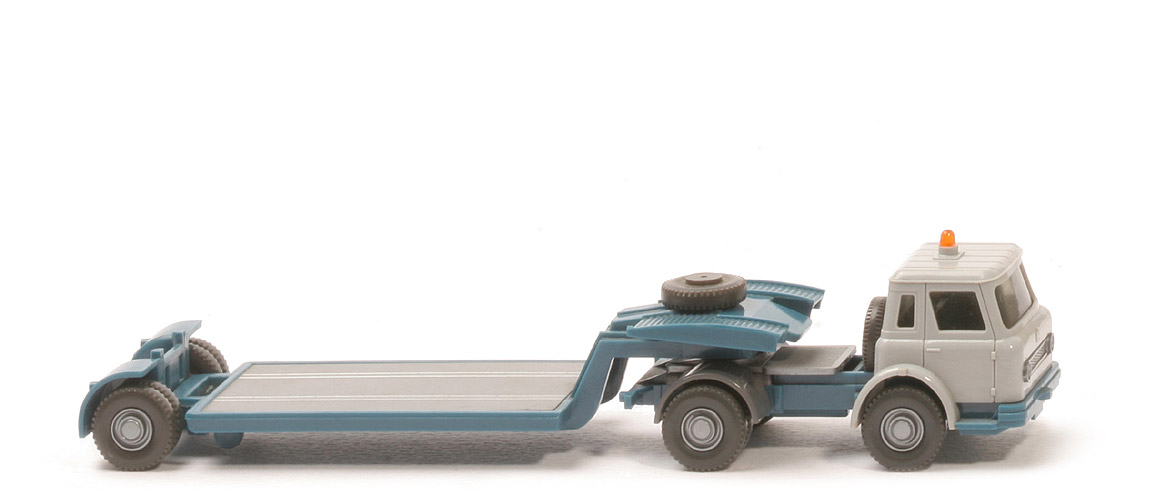 IH Tieflader - FH silbergrau, CH azurblau, Auflieger azurblau - 502/3b