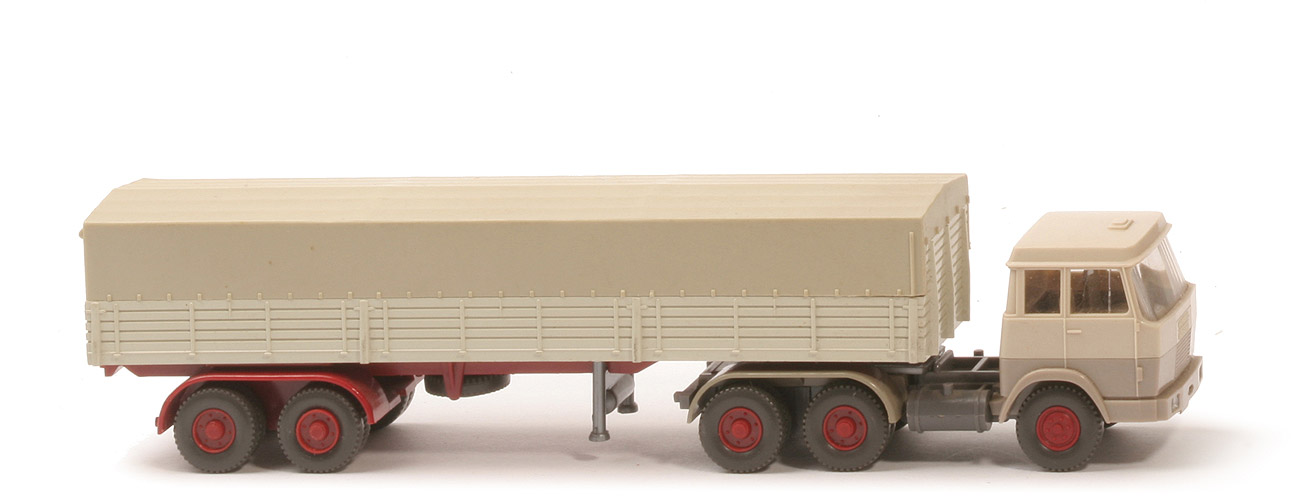 Hanomag Henschel Pritschen-Sattelzug - FH hellelfenbein/graubeige, PR perlweiß - 514/8b ~
