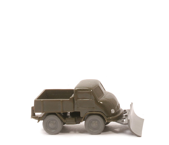 Unimog geschlossen uv - olivgrün mit Schneepflug - 371/2b