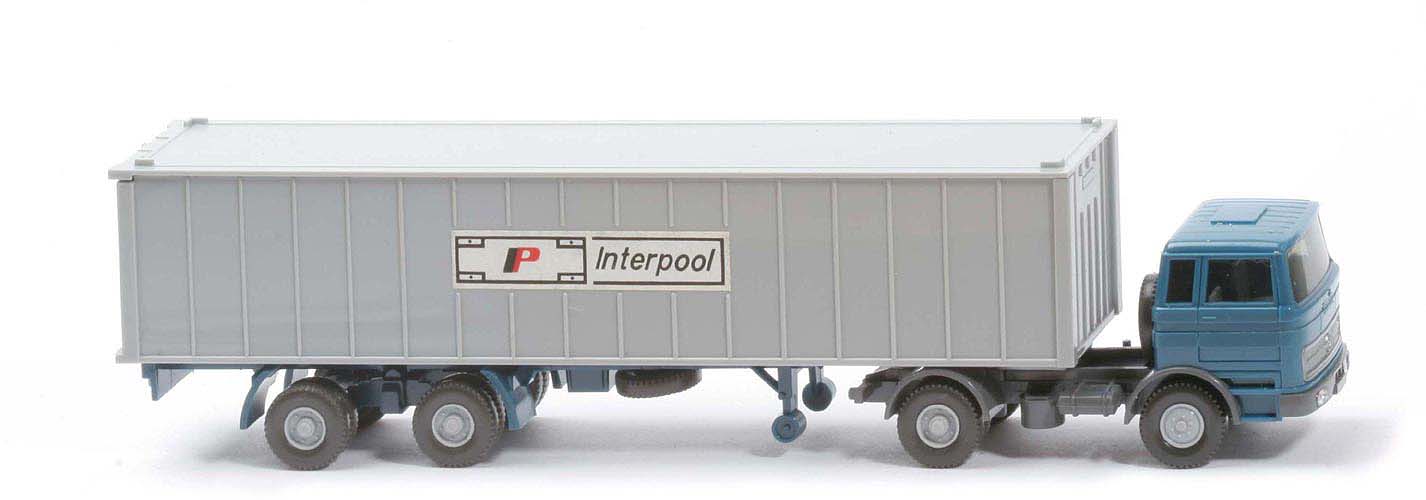 MB LPS 1620 Container-Sattelzug - INTERPOOL  azurblau / ... / basaltgrau - Interpool ?