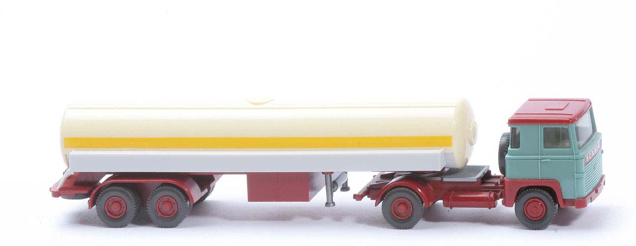 Scania 110  Flüssiggas-Tanksattelzug Frigen - türkis / hellbraunrot, Tank creme - 805/1u