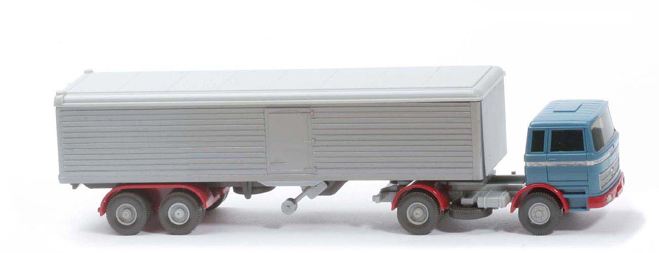 MB LPS 1620 Großraum-Sattelzug - hellazurblau / Kotfl. weinrot - 524/1a - ee