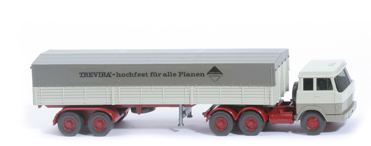 Hanomag Henschel Pritschen-Sattelzug - Trevira deutsch, FH perlweiß/olivgrau, PR perlweiß - Trevira ~