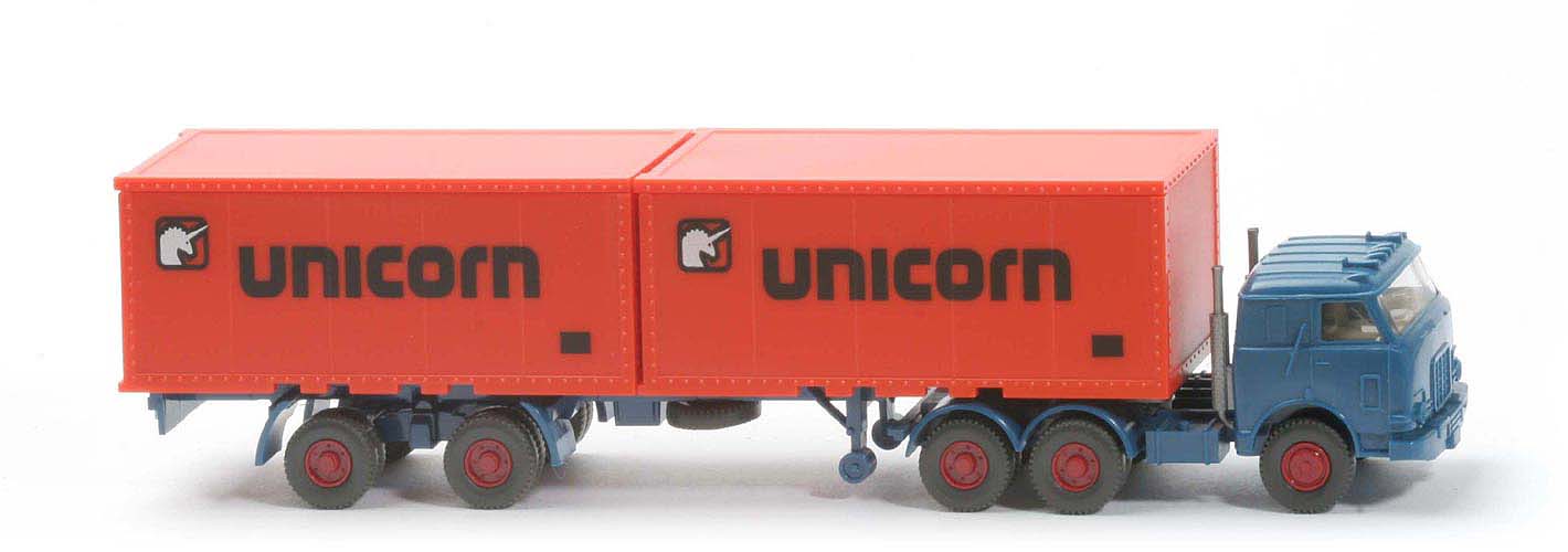 US-Zugmaschine Container-Sattelzug - Unicorn, capriblau - Unicorn B