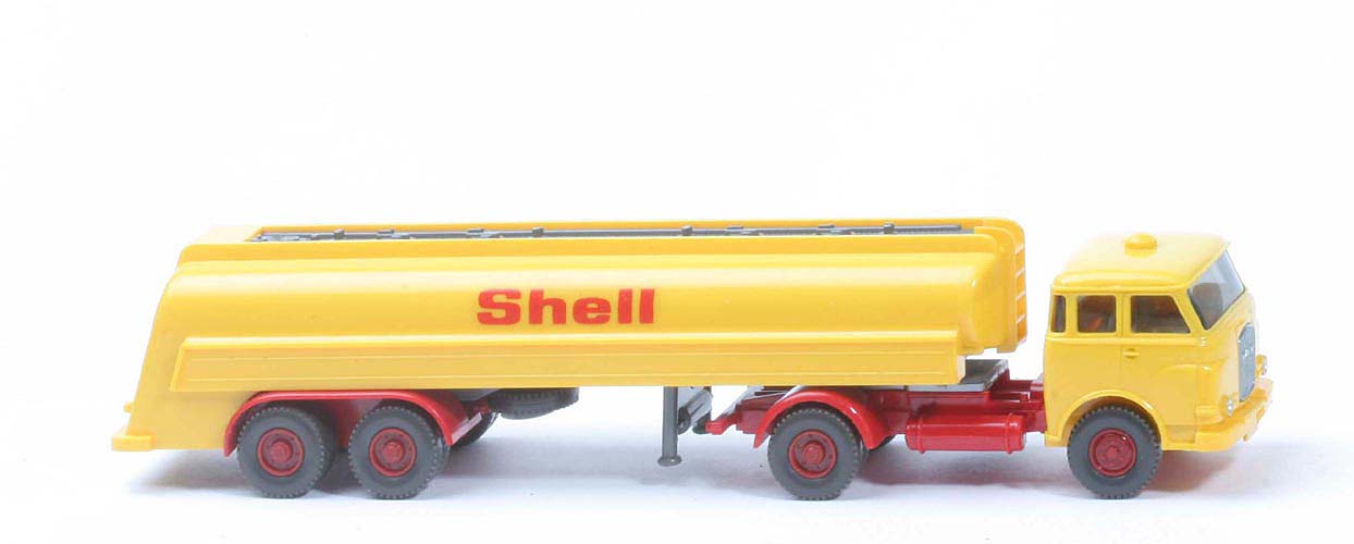MAN 10.230 Shell-Tanksattelzug - Auflieger-Chassis ff basaltgrau, Armaturen ebenso - 802/3e