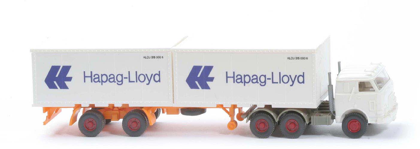 US-Zugmaschine Container-Sattelzug - Hapag-Lloyd 2 x 20 ft , weiß - Hapag-Lloyd 11c