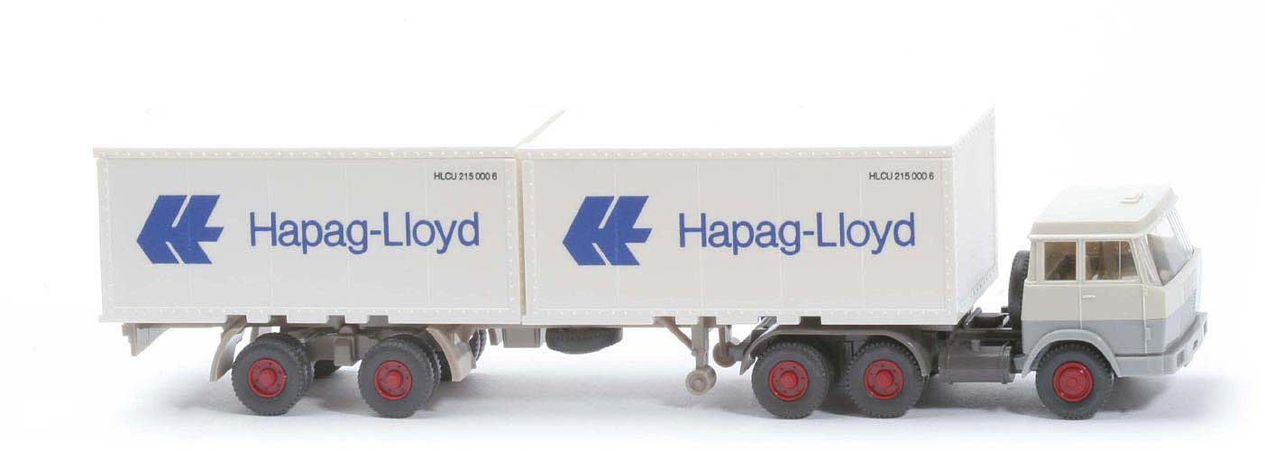 Hanomag-Henschel Container-Sattelzug - Hapag-Lloyd 2 x 20 ft , grauweiß/silbergrau - 521/13 ?