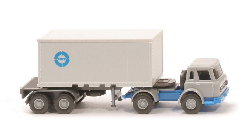 IH Container-Sattelzug 20 ft - IWT Druck, ZM silbergrau/himmelblau - 525/6c