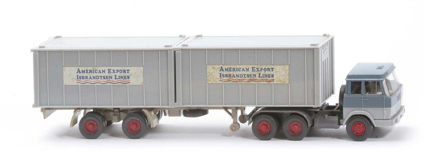 Hanomag-Henschel Container-Sattelzug - American Export, 2 x 20 ft  platingrau - 521/9b