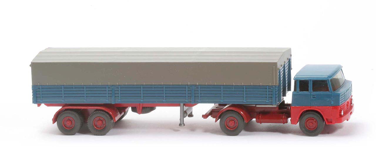 Henschel HS 14 Pritschen Sattelzug - Bolzen stark - hellbraunrot / rot / hellbraunrot - 514/7c - c
