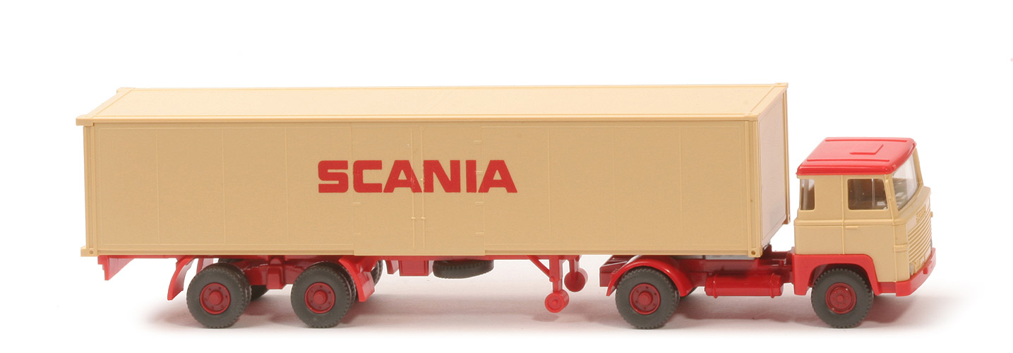 Scania 111  Koffer-Sattelzug - SCANIA hellbeige / orangerot - Scania (3)