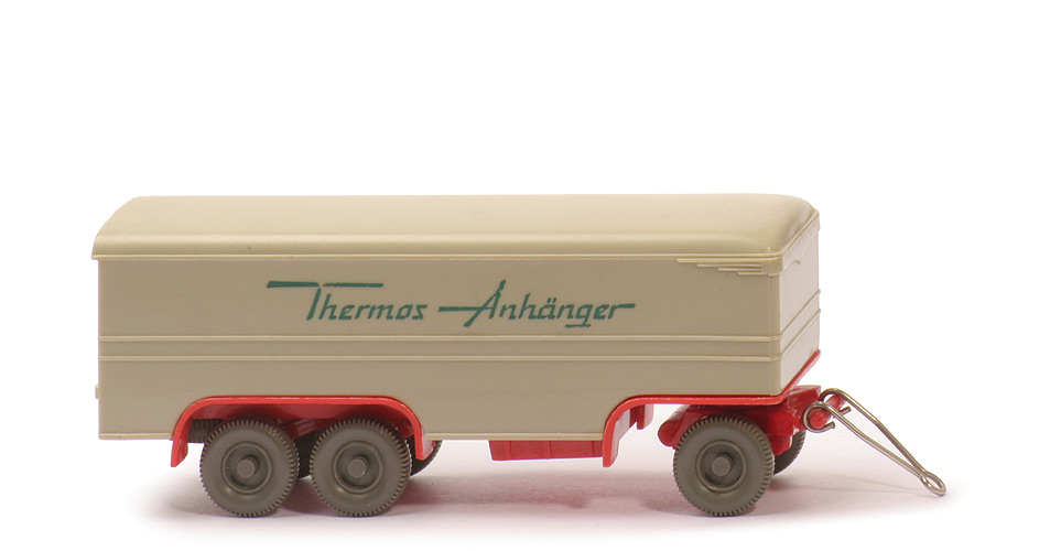 Thermos-Anhänger - Aufbau ca. grünlichbeige, CH orangerot, BP WM im Kreis - 483/4c~