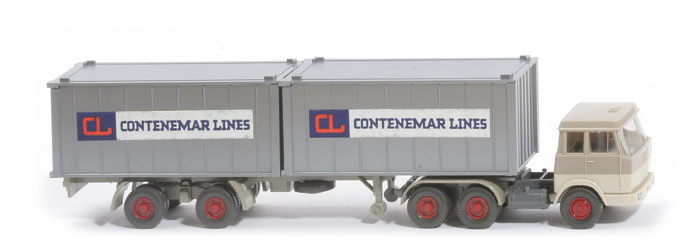 Hanomag-Henschel Container-Sattelzug - Contenemar Lines, 2 x 20 ft  silbern - 521/8a