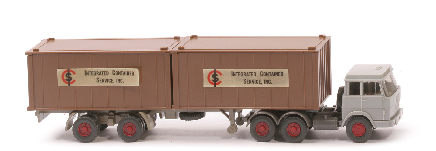 Hanomag-Henschel Container-Sattelzug - ICS 2 x 20 ft , lehmbraun - ICS (2) a
