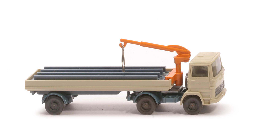 MB LPS 1317 Baustoffwagen - CH Zugmaschine, Auflieger mattgraublau - 502/1b