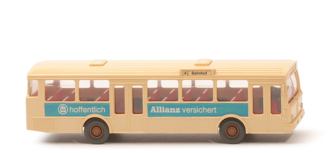 Stadtbus MB O 305, Allianz - Bahnhof | 4, hellbeige, IE helles rot, mit Stift - 700/19