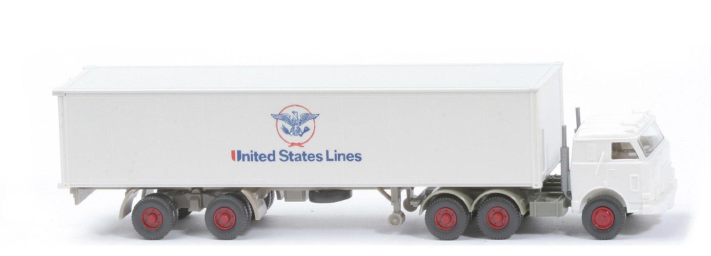 US-Zugmaschine Container-Sattelzug - United States Lines, weiß, Cont.-Dach altweiß - 520/38c