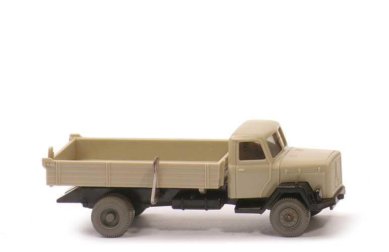 Magirus Saturn Flachpritschenkipper (2-achsig) - FH, PR hellgelbgrau, CH schwarz - 424/1d