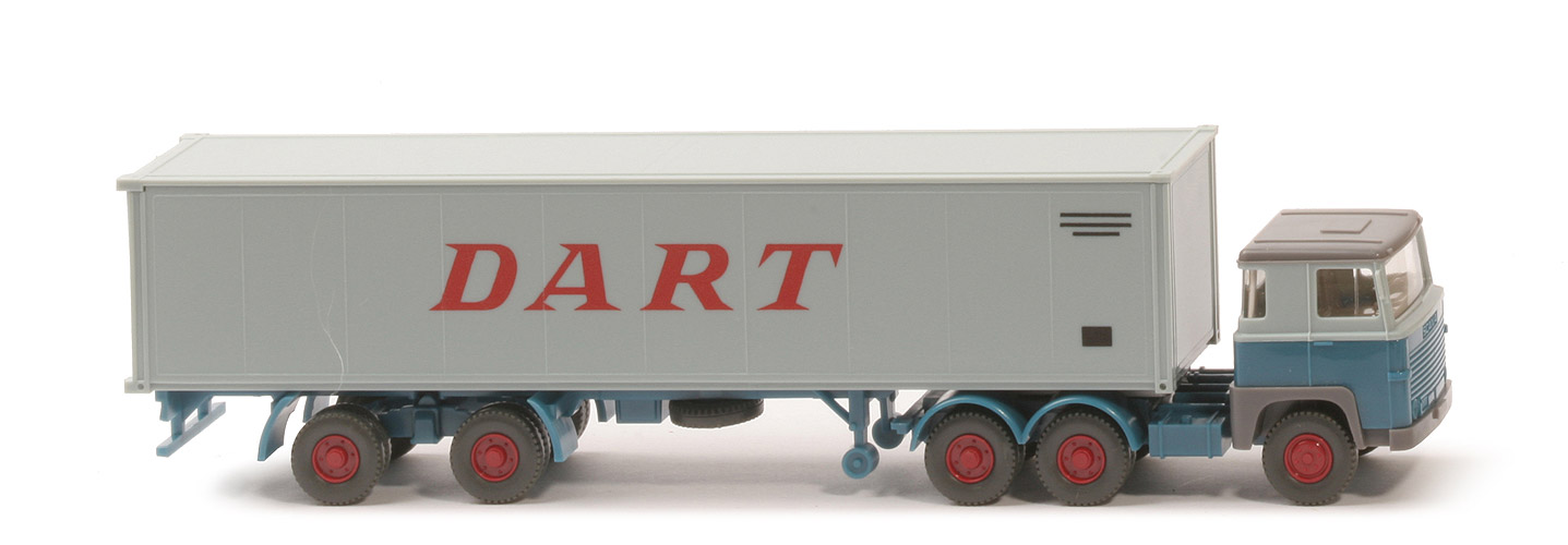 Scania 111  Container-Sattelzug - DART mit Unterfahrschutz - 520/39c