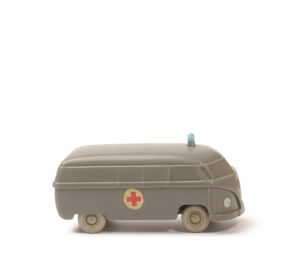 VW T1 Kasten (Typ 3), Krankenwagen - betongrau, Abziehbild, mit Blaulicht - 320/7g