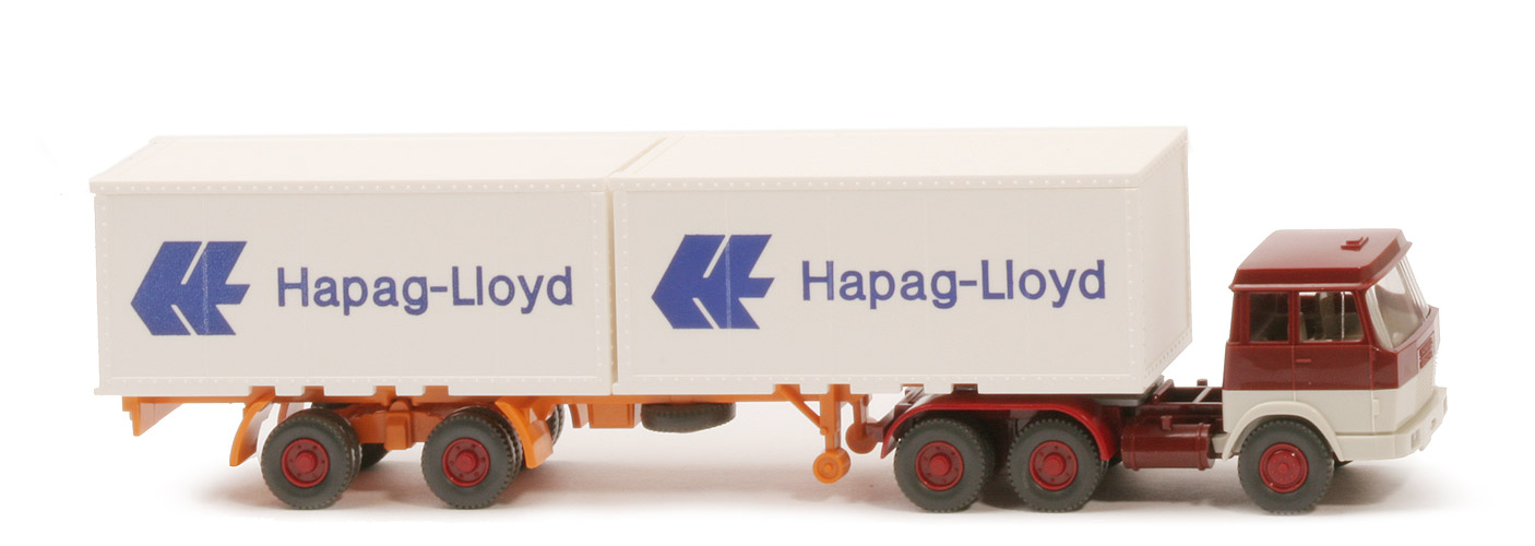 Hanomag-Henschel Container-Sattelzug - Hapag-Lloyd 2 x 20 ft , braunrot/grauweiß - Hapag-Lloyd 4 ?