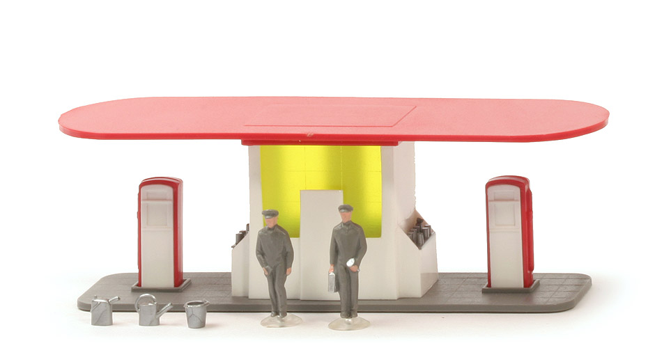 Tankstelle, ovales Dach - rot/weiß/basaltgrau - 810/5a