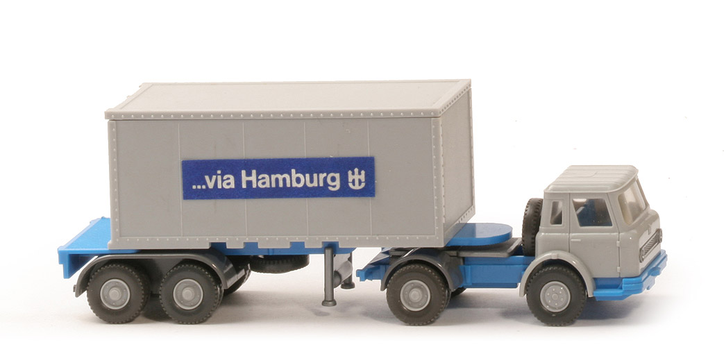 IH Container-Sattelzug 20 ft - Hamburger Spedition, ZM silbergrau/himmelblau - Hamburger Spedition (1)