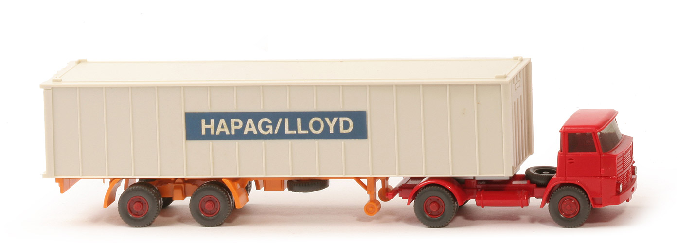 Henschel HS 16 Container-Sattelzug - Kabine rot, Bolzen stark - Hapag-Lloyd - ?