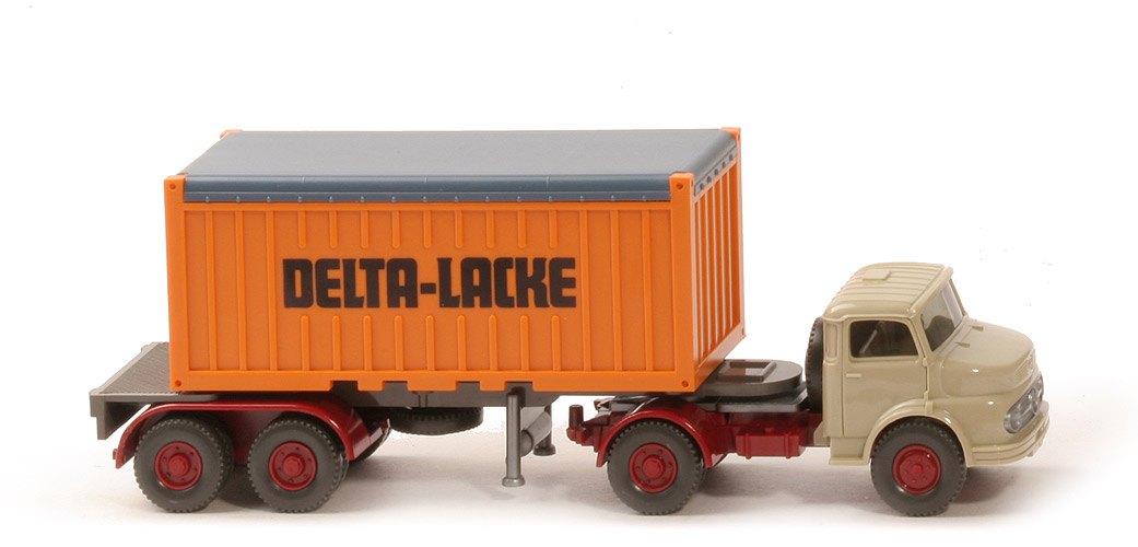 MB LS 1413 Container-Sattelzug 20 ft - Delta Lacke OT, FH hellgelbgrau - Delta Lacke