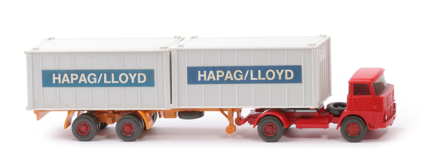 Henschel HS 16 Container-Sattelzug - Kabine rot, Bolzen stark - Hapag-Lloyd - ?