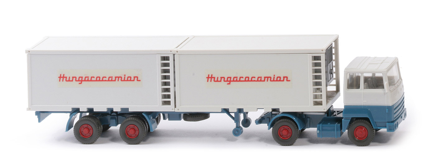 Ford Transcontinental Container-Sattelzug  - altweiß/azurblau, Hungarocamion  - 540/32 (?)