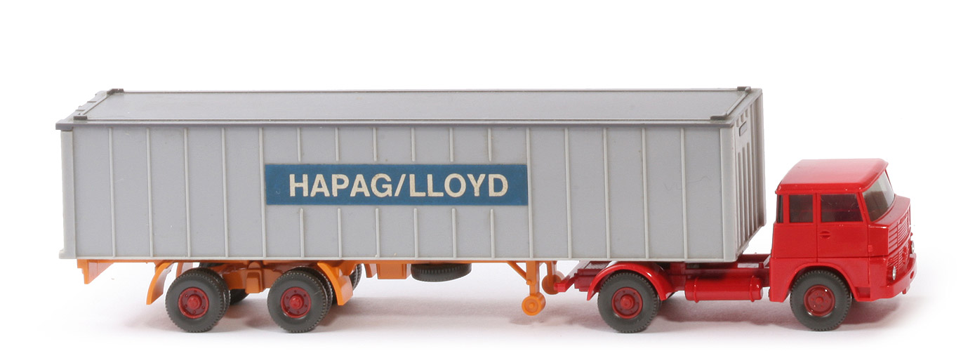 Henschel HS 14 Container-Sattelzug - Kabine rot, Bolzen dünn - 523/1