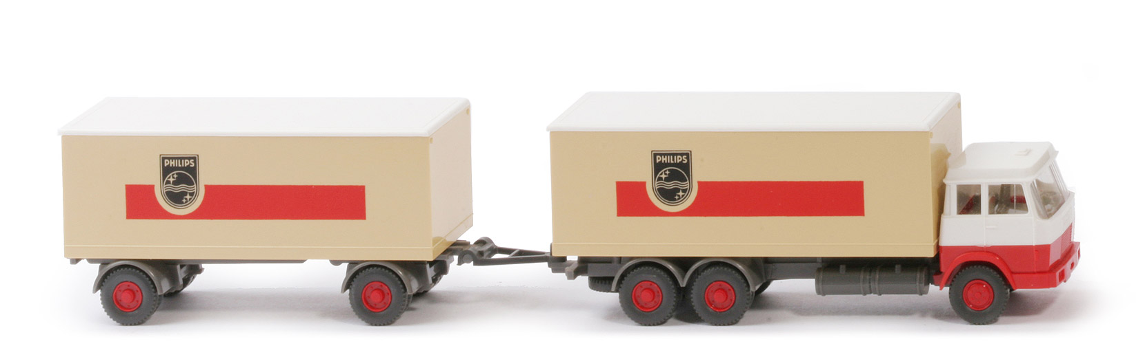 Hanomag Henschel Kofferlastzug - Philips, FH weiß/rot - 440/10g