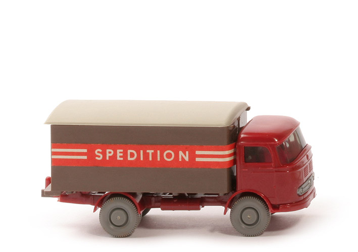 MB LP 321 Koffer Spedition - FH, CH weinrot, Koffer braun, Dach kieselgrau - 540/28c