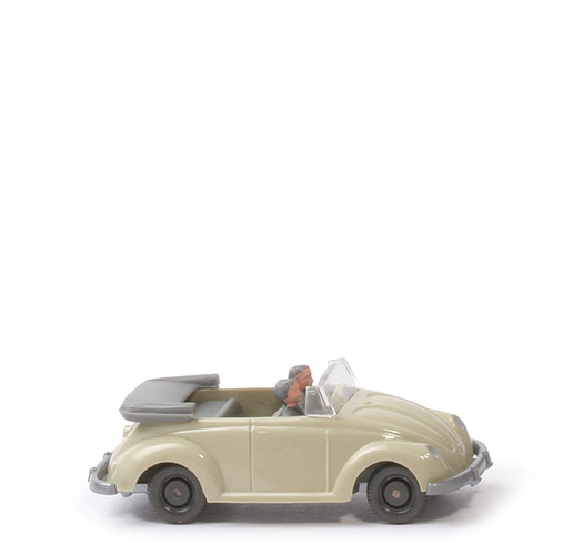 VW Käfer Cabrio mit Hörnern - hellgelbgrau, Ölwanne gerippt - 33/7d