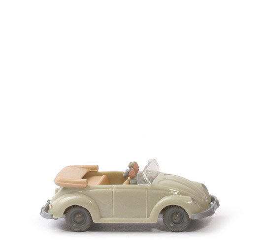 VW Käfer Cabrio mit Hörnern - hellgelbgrau, Lkr vergossen - 33/3g