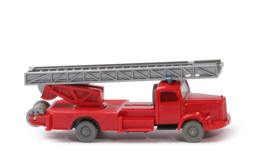 MB L 3500 S  Alter Leiterwagen - Blaulichtleiste, ohne Blinker, FH, Aufbau rot, CH schwarz - 620/24d