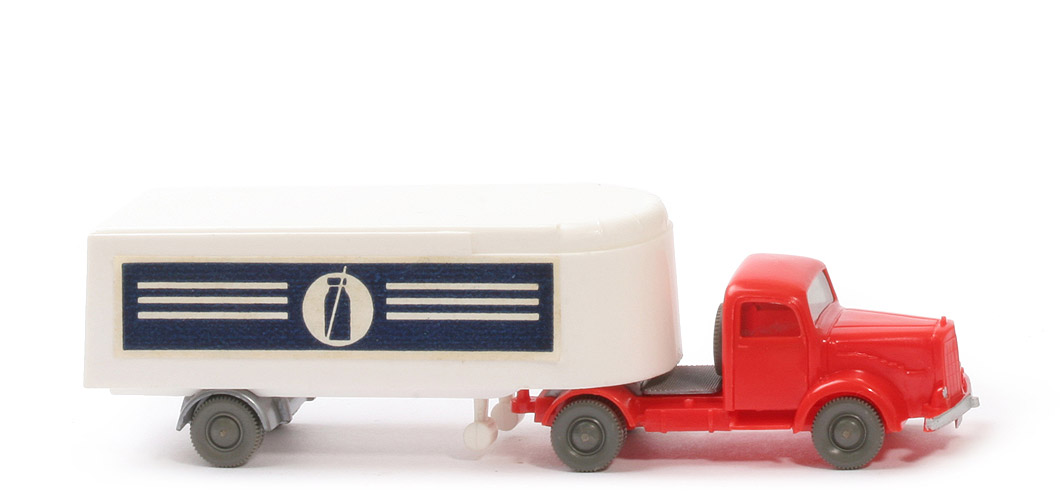 MB L 5000 S Alter Kühlsattelzug - Milchsymbol, Kanne blau, orangerot / weiß - 520/20a