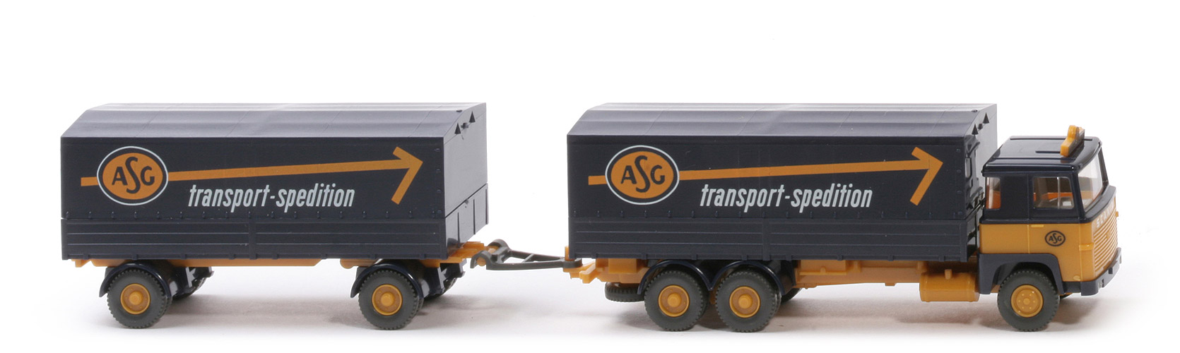 Scania 110 Fernlastzug - ASG - senfgelb mit Türdruck - ASG (1)