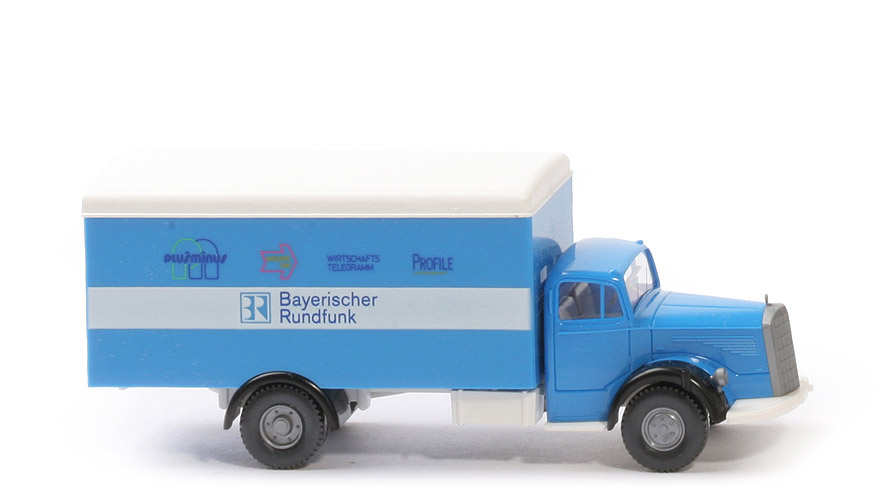 Mercedes L 6600 Koffer-Lkw (1998) - Bayerischer Rundfunk (1), CH weiß (Werbe) - Bayerischer Rundfunk (1)