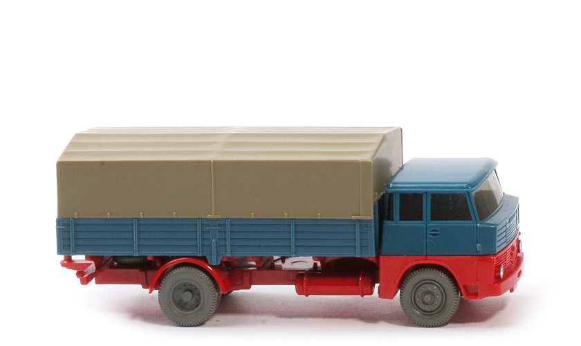 Henschel HS 14 Pritsche - azurblau / rot, hohe Pritsche - 412/2a