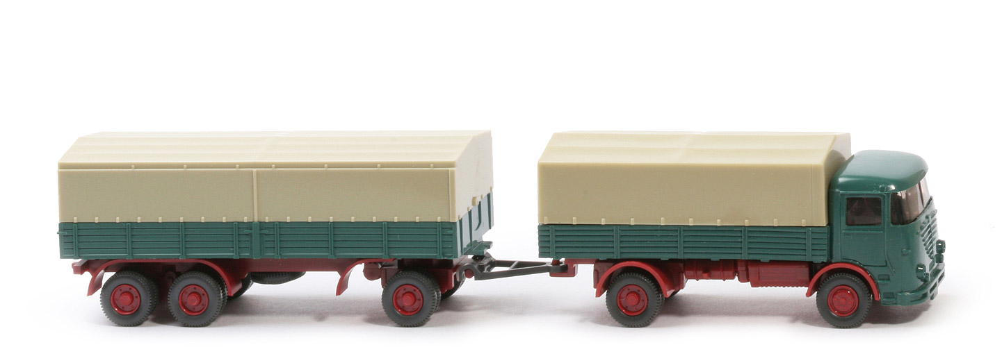 Büssing LU 7 Lastzug (1987) - patinagrün, Räder Anhänger 11 mm - 477/6