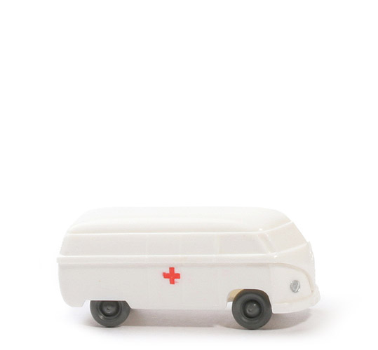 VW T1 Kasten (Typ 3), Krankenwagen - weiß, BP WMiK, ohne Blaulicht, Rotkreuz als Druck - 320/6c